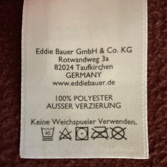 Eddie Bauer; Polartec Fleece Jacket; Burgundy; - Picture 5 of 5